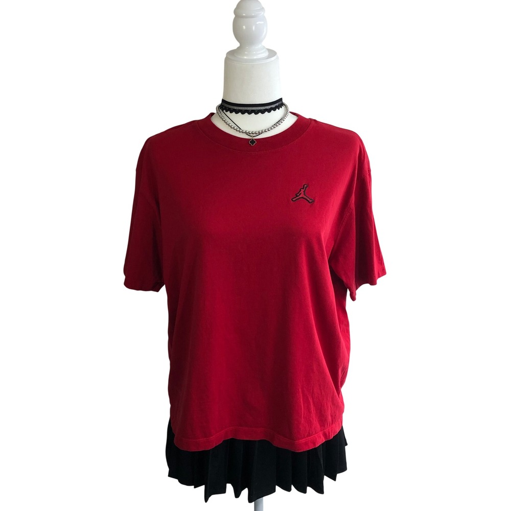 Nike Air Jordan Oversized Tee Womens M Red Short Sleeve Jumpman Logo T-Shirt